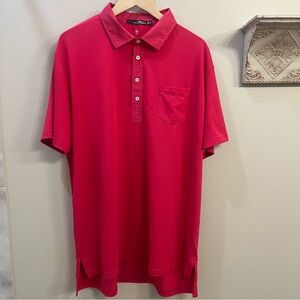 Ralph Lauren RLX Mens Pink The Grove Wicking Short Sleeve Golf Polo Shirt XLarge